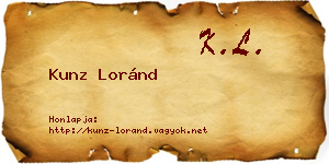 Kunz Loránd névjegykártya